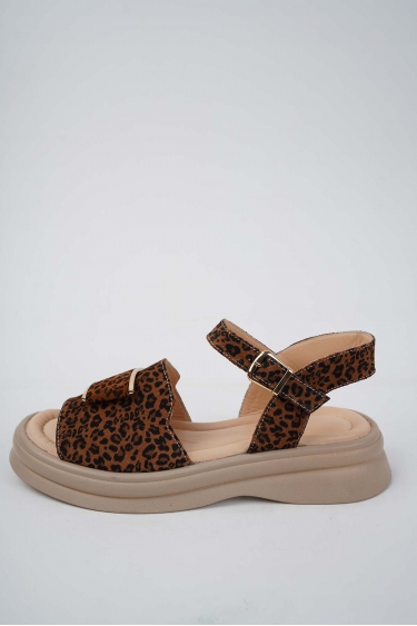 Hakiki Deri Leopar Kadın Casual Sandalet 251141504